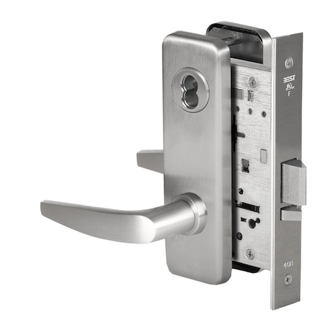 Best Grade 1 Classroom Mortise Lock, 16 Lever, J Escutcheon, SFIC Housing Less Core, Satin Chrome Finish,  45H7R16J626